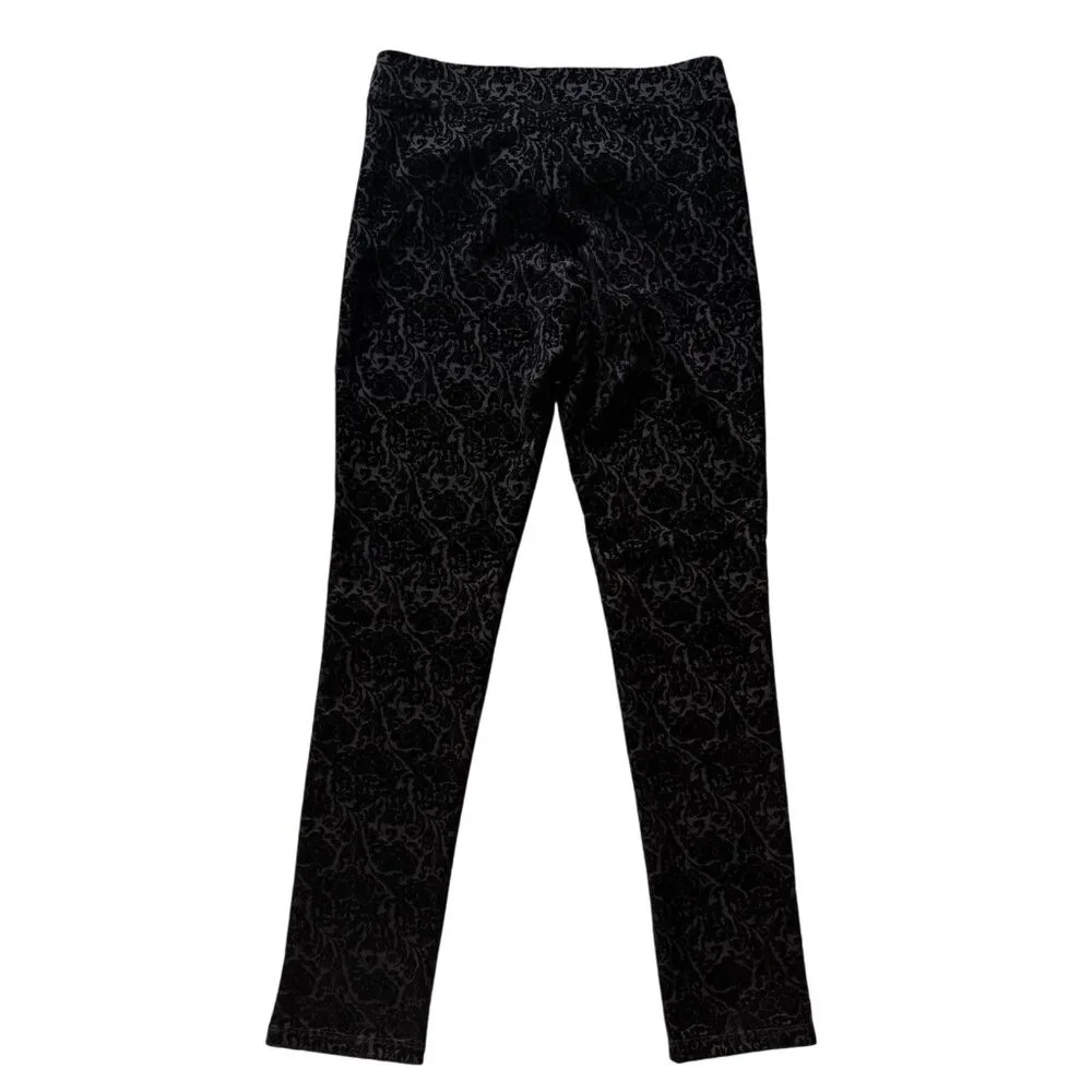 NYDJ Womens Velvet Burnout Pants Fairy Grunge Dark Romance Holiday Size 4 Black - Picture 4 of 7